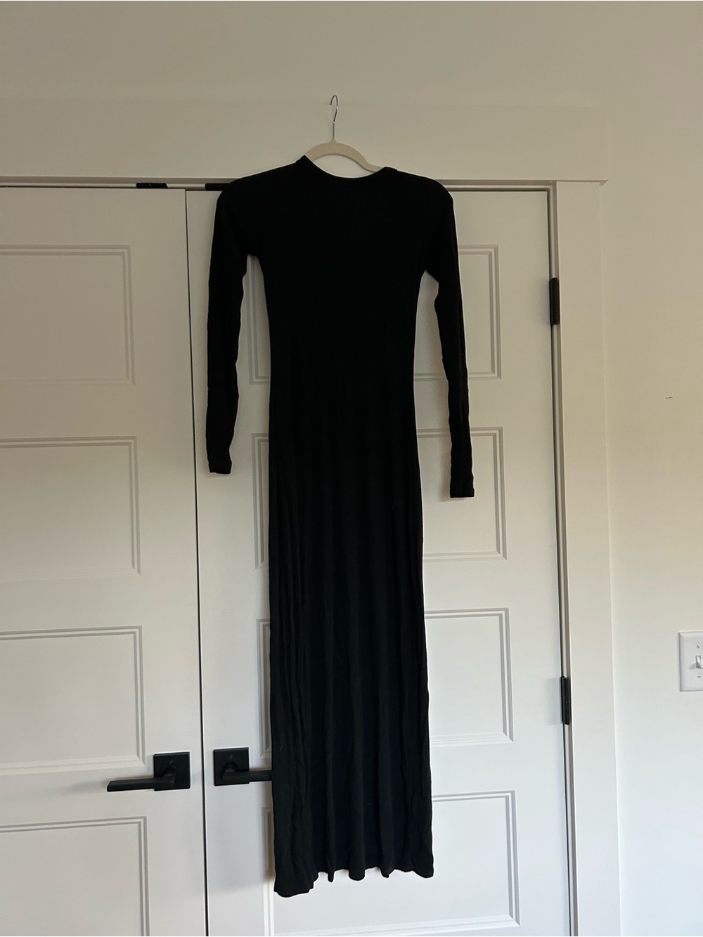aerie Black Long Sleeve Maxi Dress
